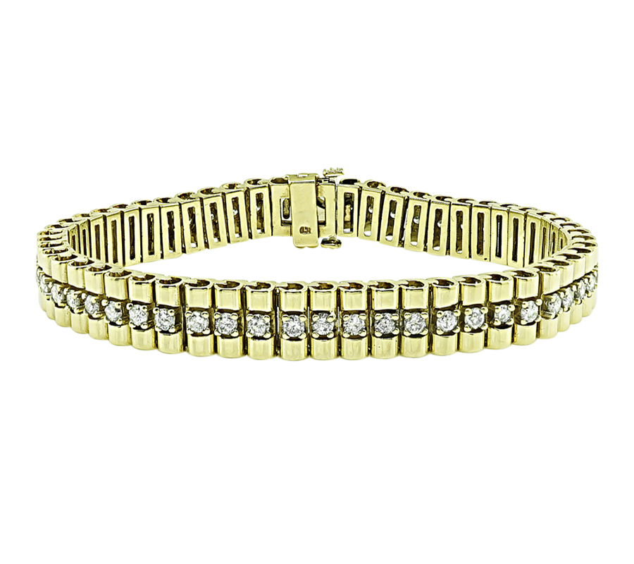 Estate 3.00ct Diamond Gold Bracelet