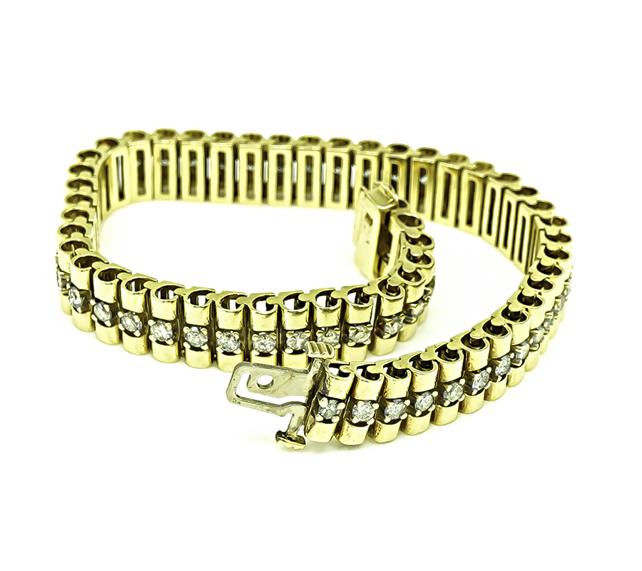 Estate 3.00ct Diamond Gold Bracelet