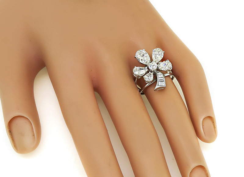 Estate 3.00ct Diamond Flower Ring