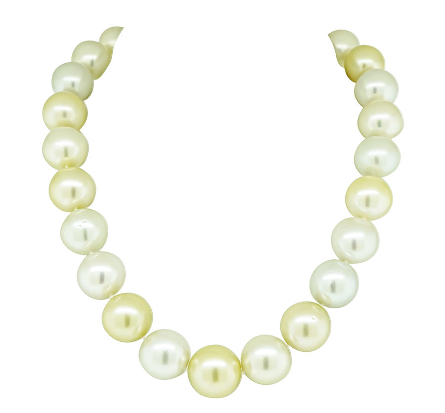 Estate 3.00ct Diamond South Sea Pearl Necklace