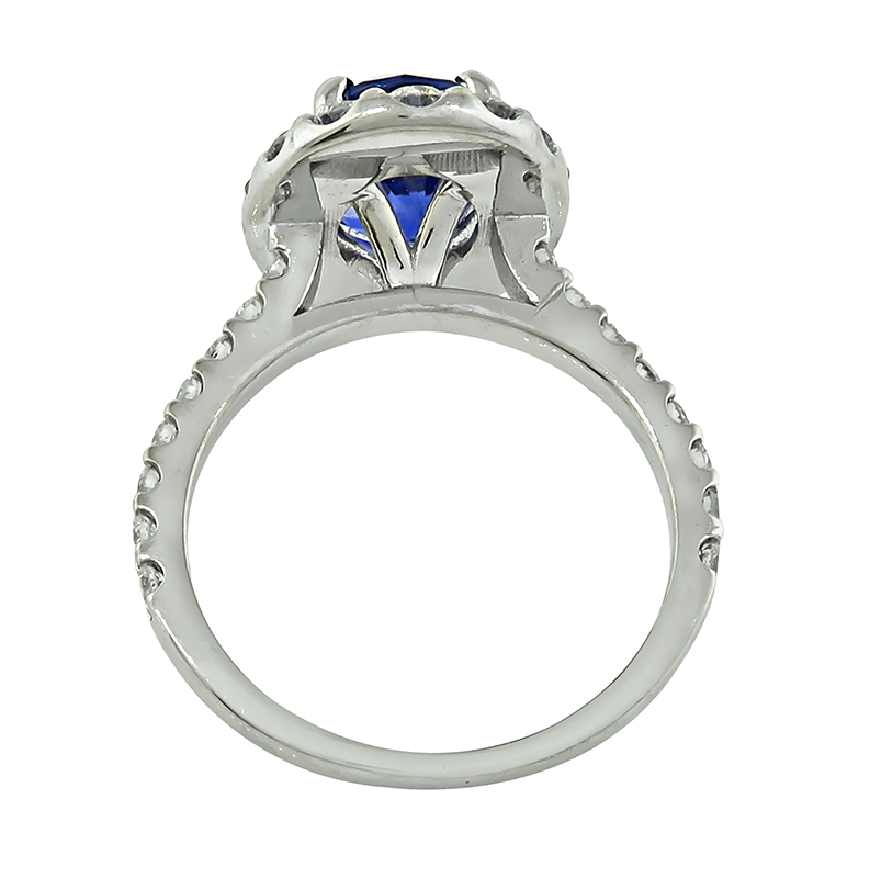 Estate 3.06ct Sapphire 0.90ct Diamond Engagement Ring
