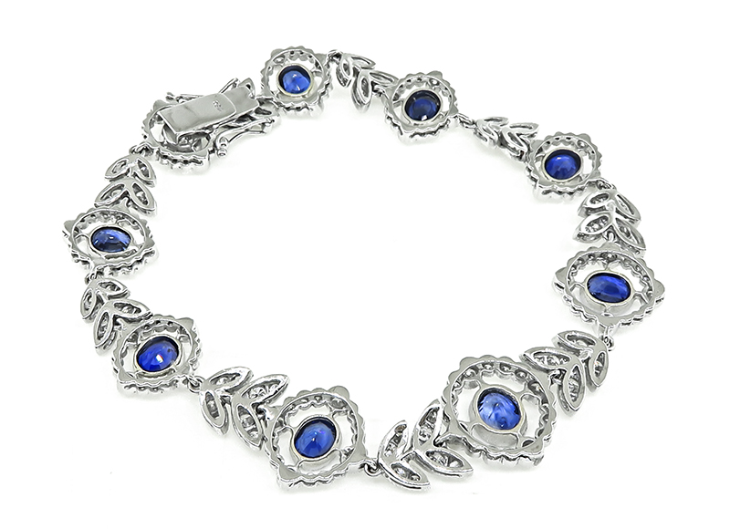 Estate 3.12ct Diamond 6.79ct Sapphire Bracelet