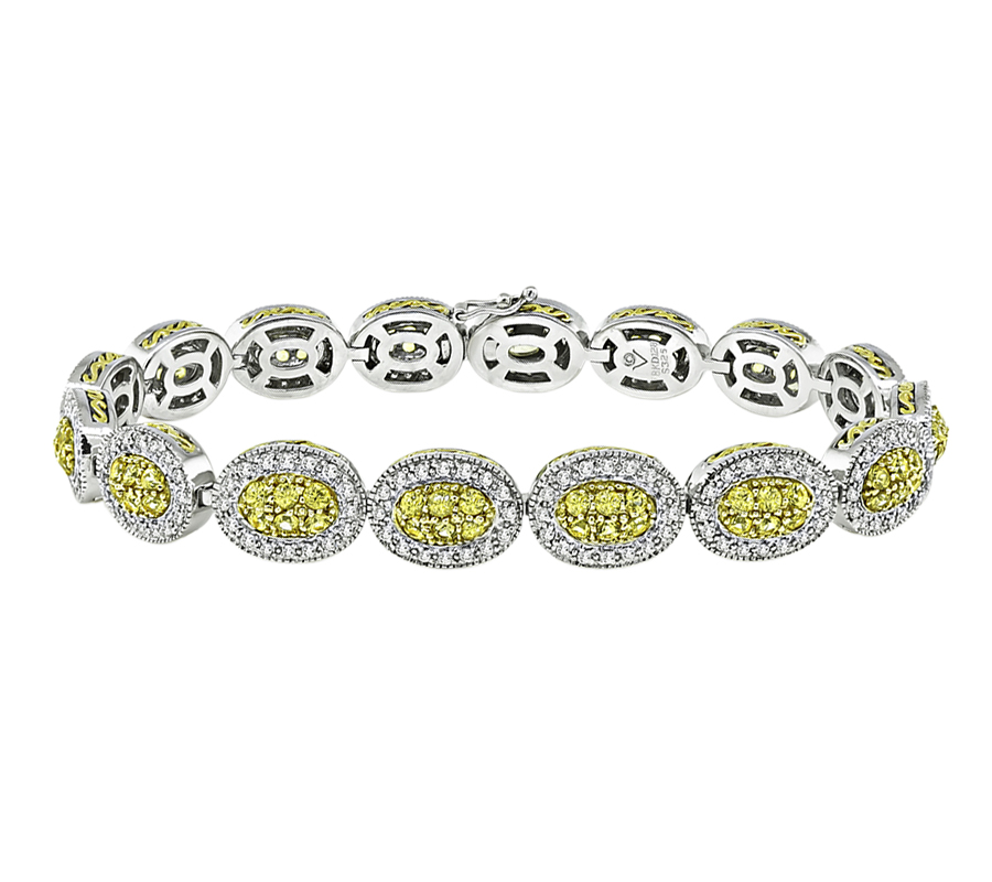 Estate 3.25ct Yellow Sapphire 1.28ct Diamond Bracelet