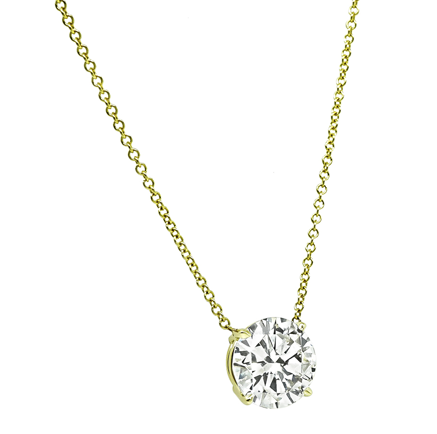 Estate 3.31ct Diamond Gold Pendant Necklace