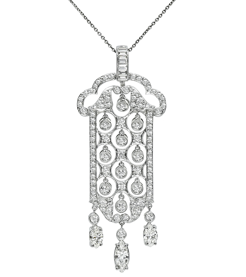 Estate 3.35cttw Diamond Gold Pendant