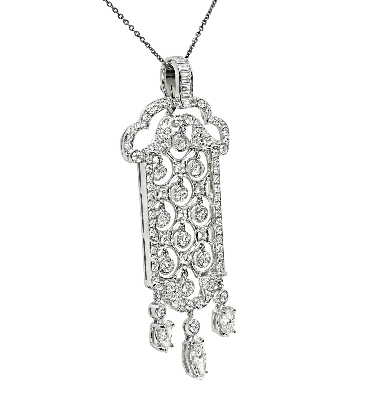 Estate 3.35cttw Diamond Gold Pendant