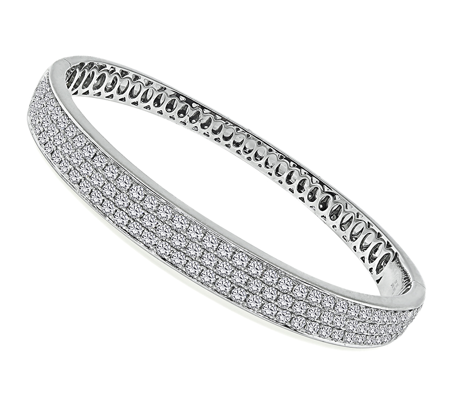 Estate 3.42ct Diamond Gold Bangle