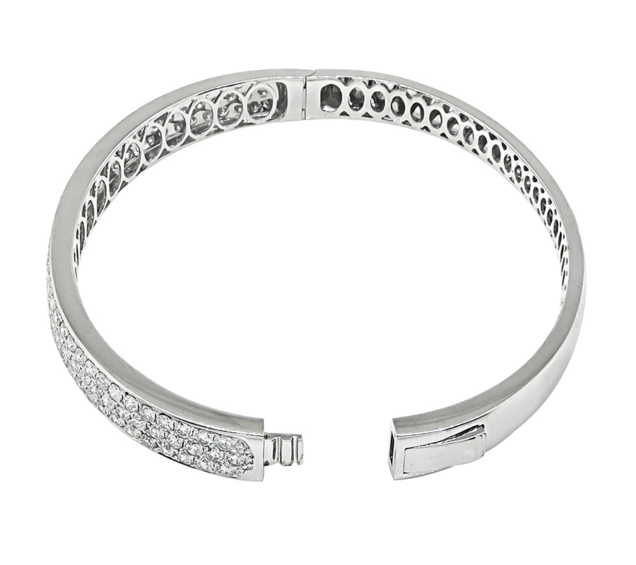 Estate 3.42ct Diamond Gold Bangle