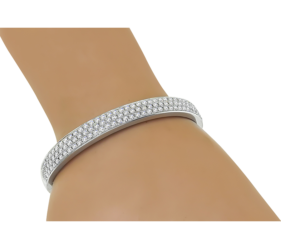 Estate 3.42ct Diamond Gold Bangle