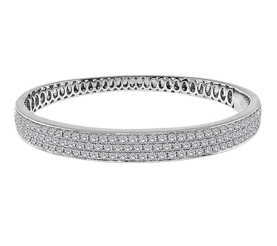 Estate 3.42ct Diamond Gold Bangle