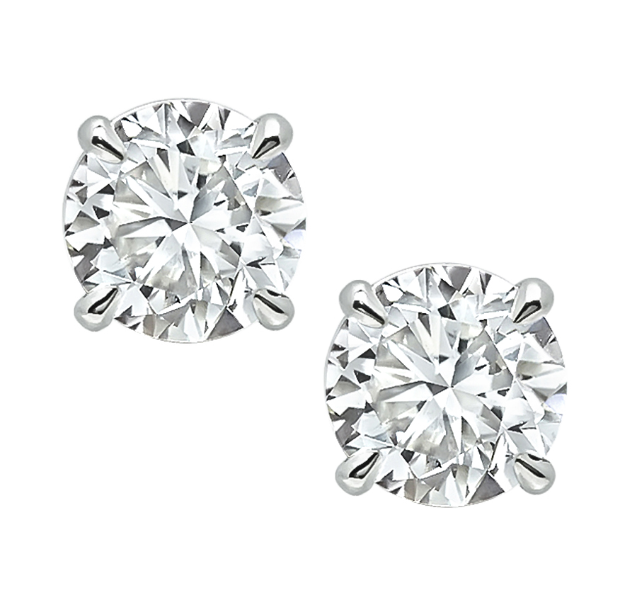 Estate 3.42ct Diamond Stud Earrings