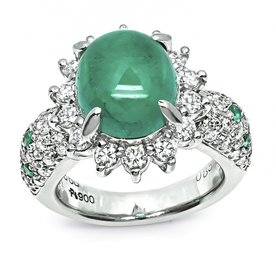 Estate 3.68ct Colombian Emerald 0.83ct Diamond Ring