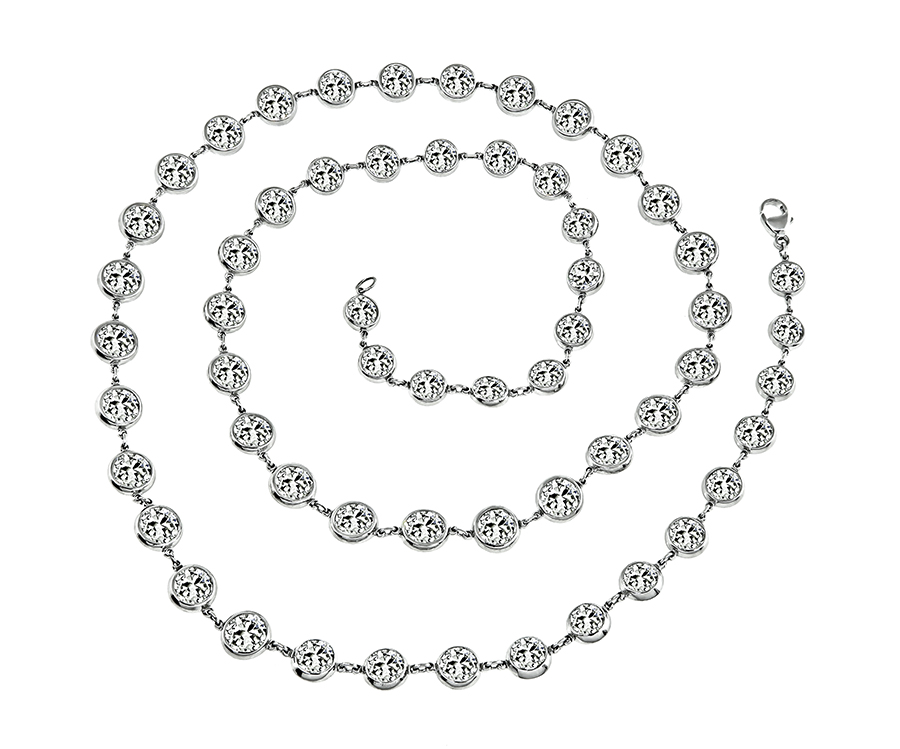 Estate 33.18ct Diamond By The Yard Necklace