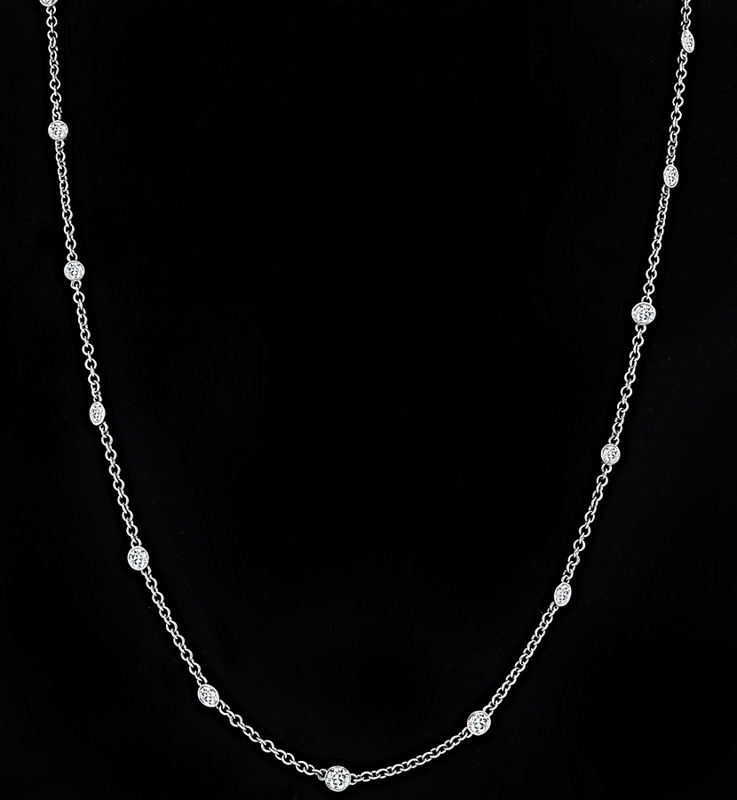 Estate 4.00ct Diamond By The Yard Necklace
