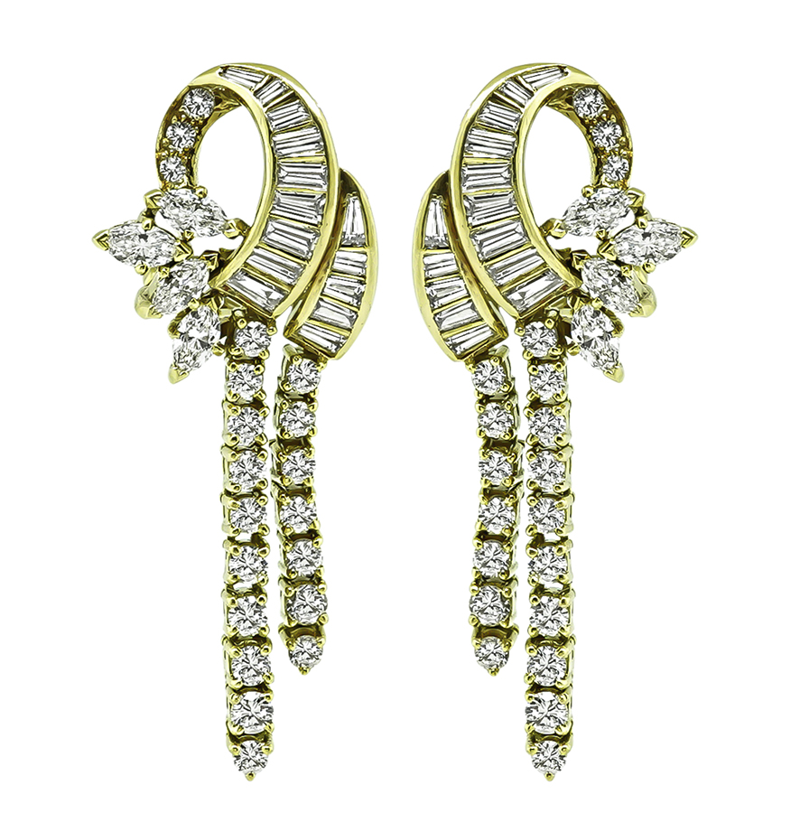 Estate 4.00ct Diamond Gold Earrings