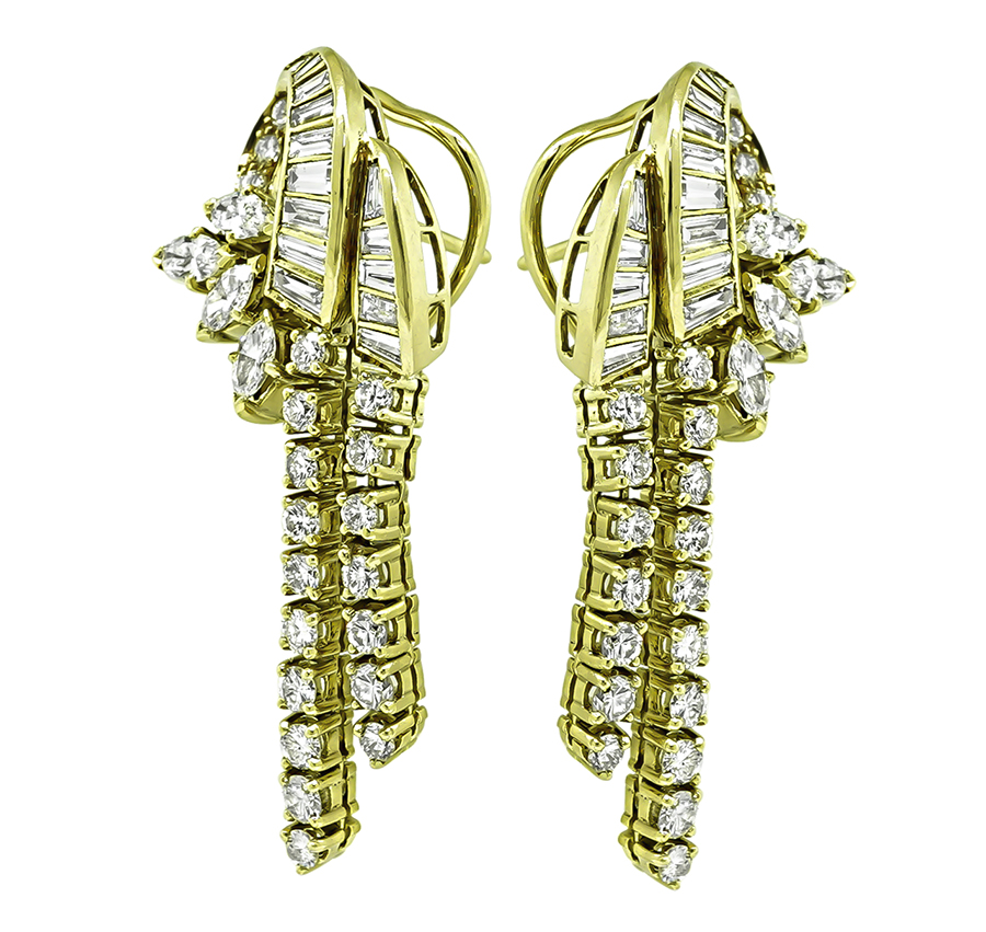 Estate 4.00ct Diamond Gold Earrings