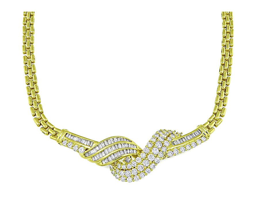 Estate 4.50ct Diamond Gold Necklace
