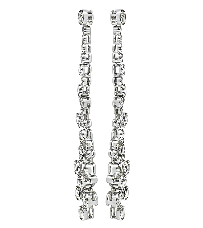 Estate 4.61ct Diamond Dangling Earrings