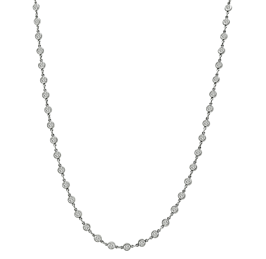 Estate 4.64ct Diamond By The Yard Necklace