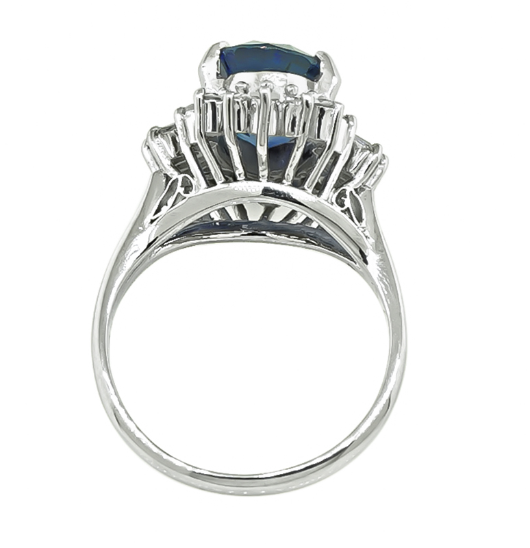 Estate 4.75ct Sapphire Diamond Ring