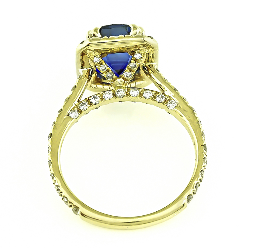 Estate 4.79ct Ceylon Sapphire 2.00ct Diamond Engagement Ring