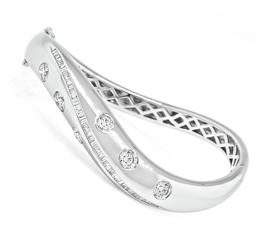 Estate 5.00ct Diamond Gold Bangle