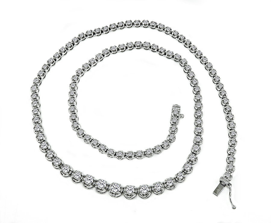Estate 5.00ct Diamond Tennis Necklace