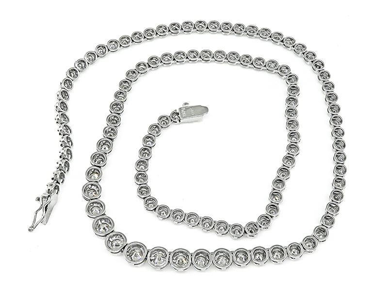 Estate 5.00ct Diamond Tennis Necklace