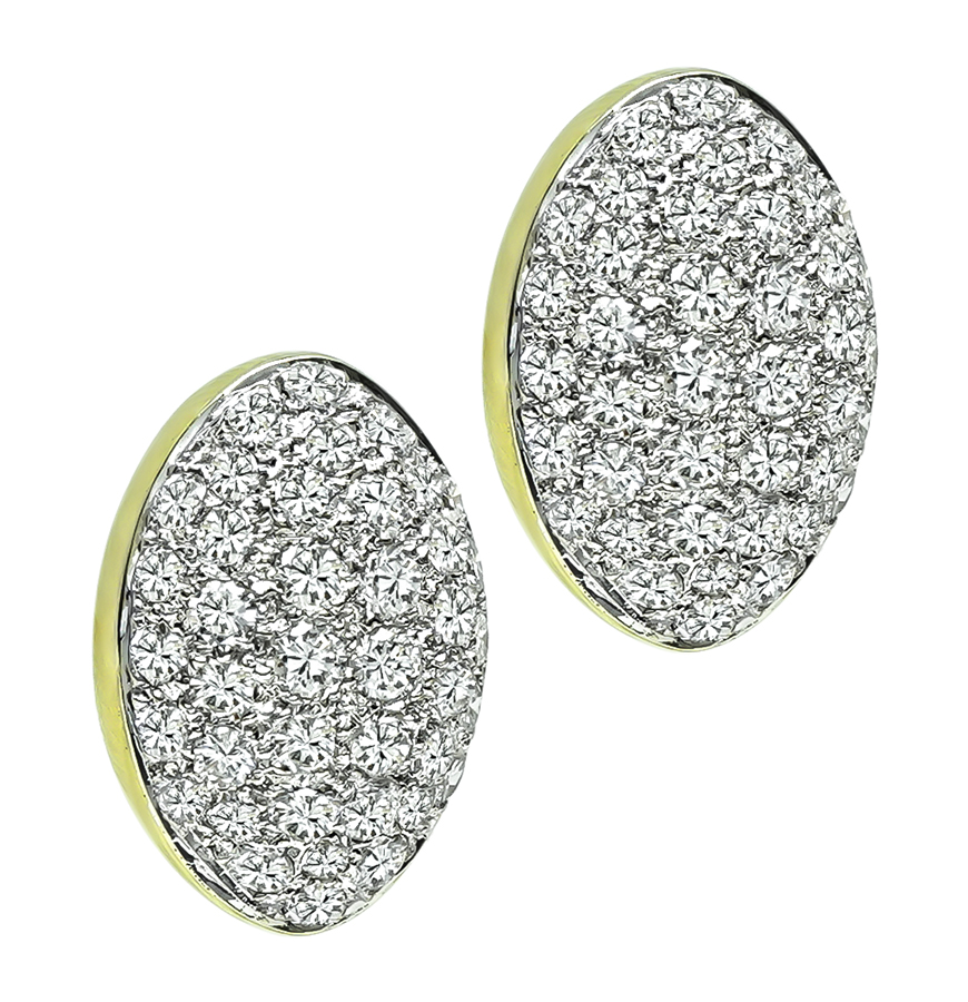 Estate 5.02ct Diamond Gold Earrings