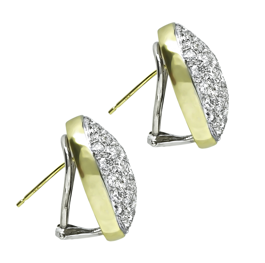 Estate 5.02ct Diamond Gold Earrings