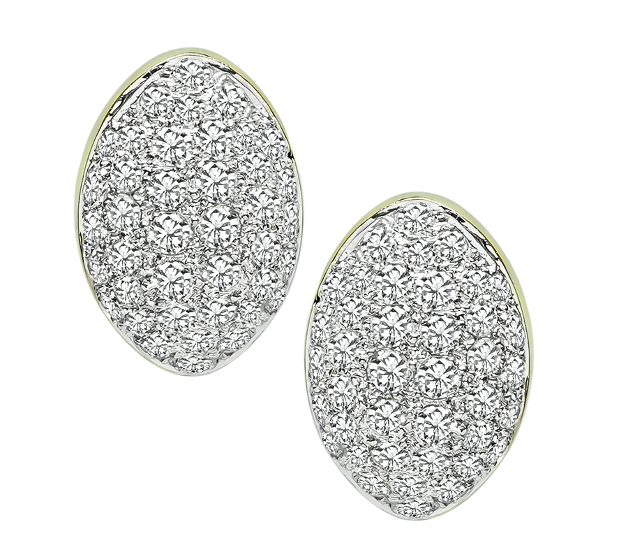 Estate 5.02ct Diamond Gold Earrings