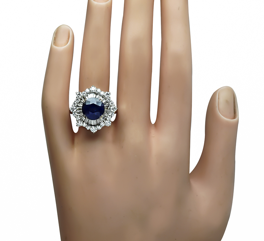 Estate 5.03ct Sapphire 2.00ct Diamond Ring
