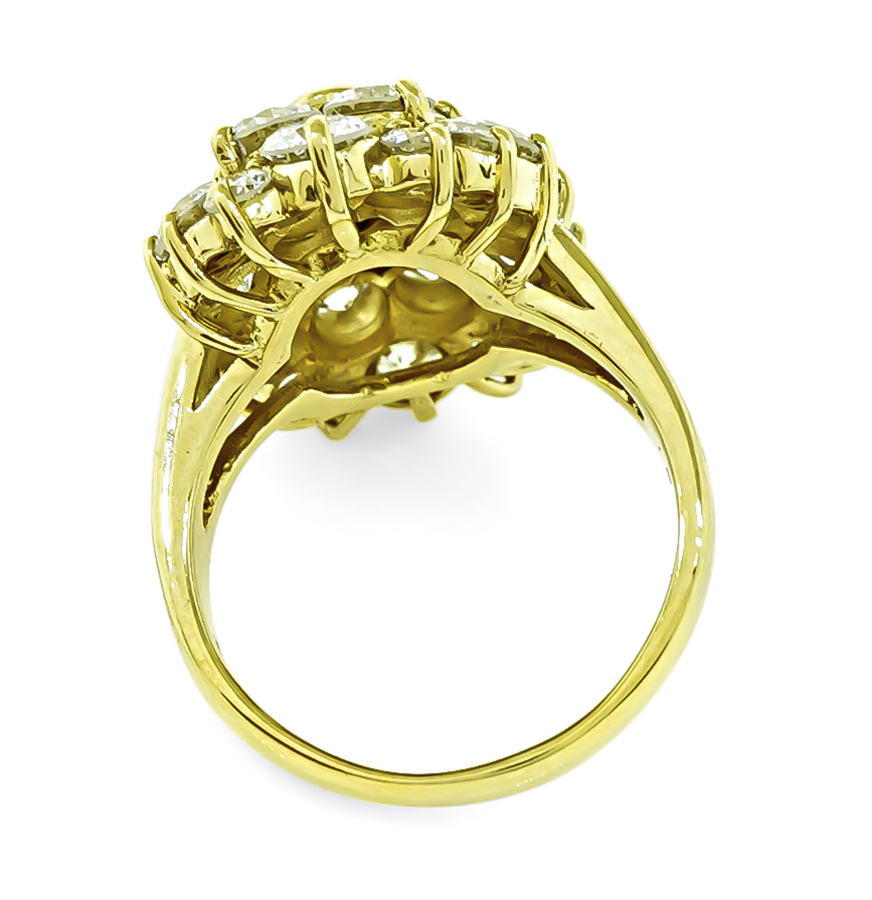 Estate 5.18ct Diamond Gold Cocktail Ring