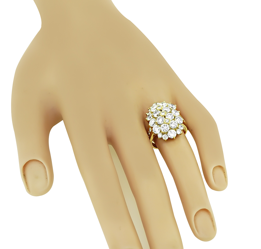 Estate 5.18ct Diamond Gold Cocktail Ring