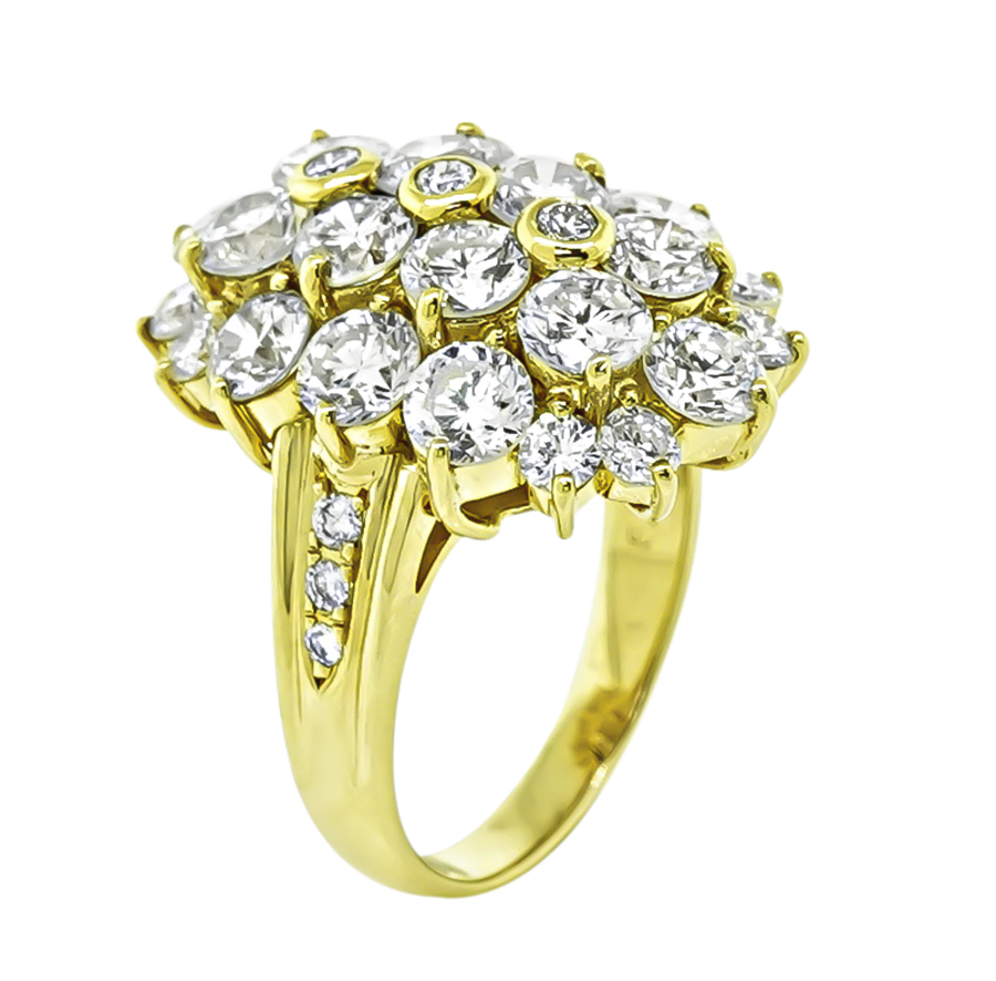 Estate 5.18ct Diamond Gold Cocktail Ring