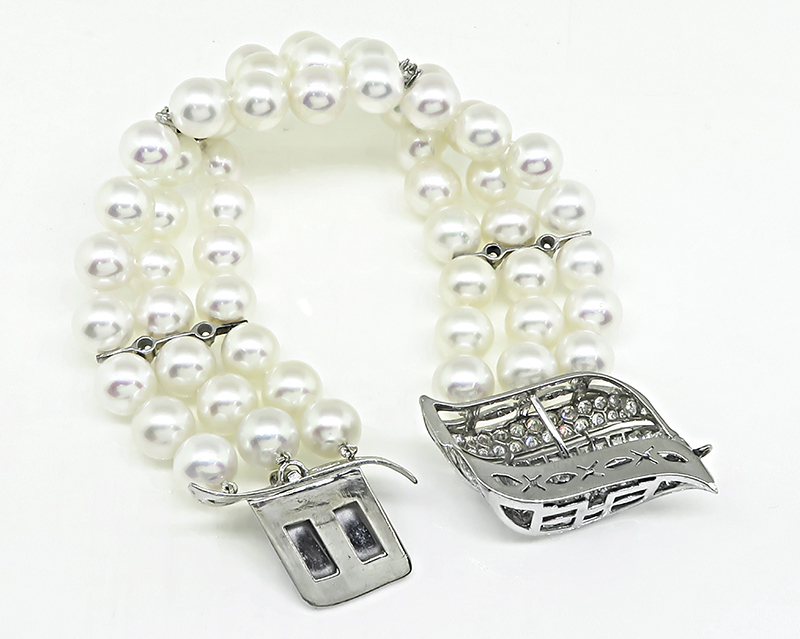 Estate 6.00ct Diamond Pearl Bracelet