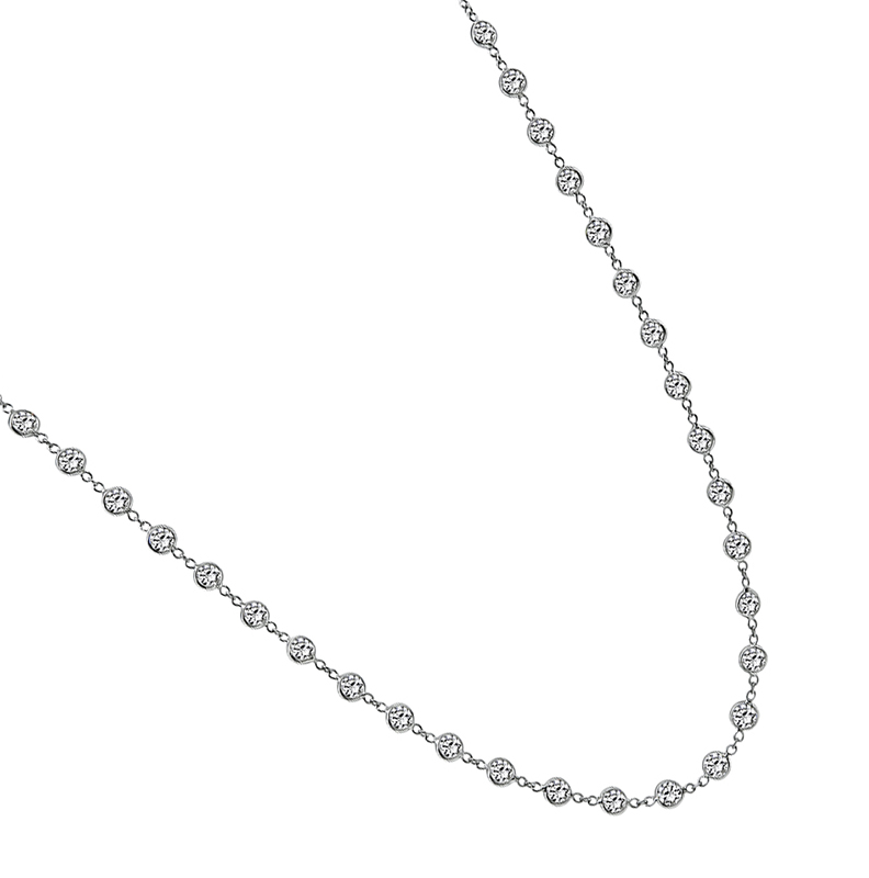 Estate 7.80ct Diamond By The Yard Necklace
