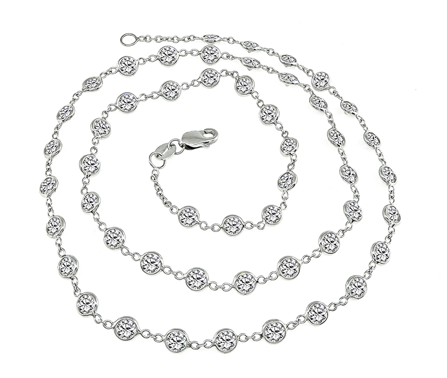 Estate 7.80ct Diamond By The Yard Necklace