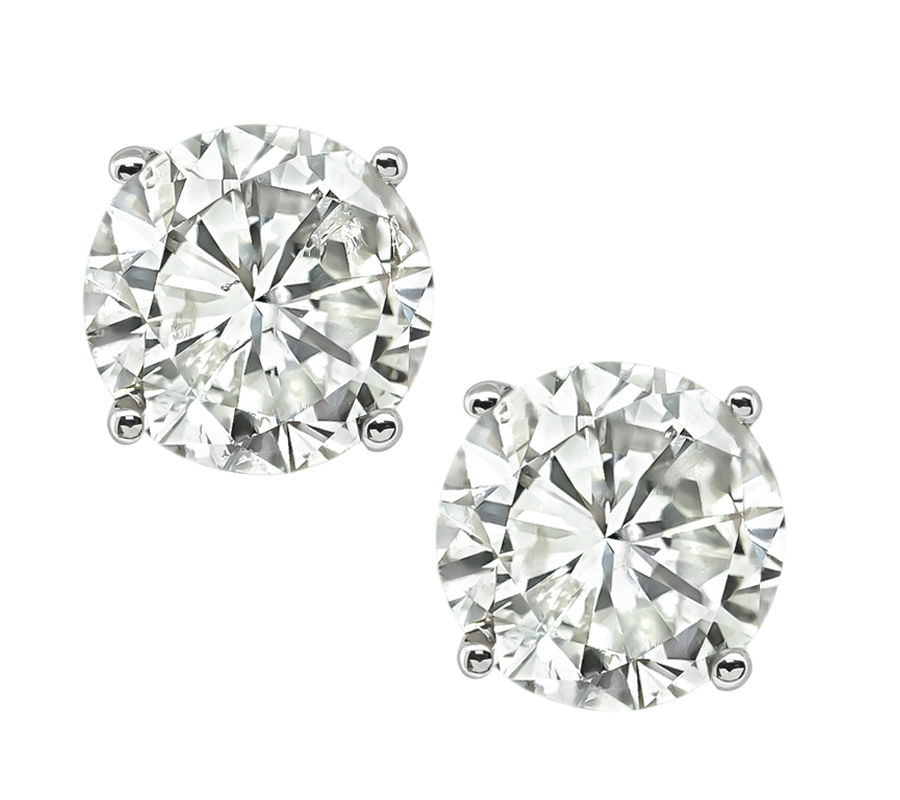 Estate 8.16cttw Diamond Stud Earrings