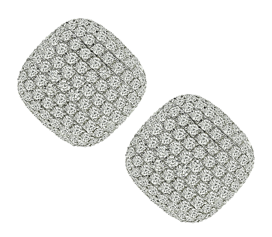 Estate 8.23ct Diamond Gold Earrings