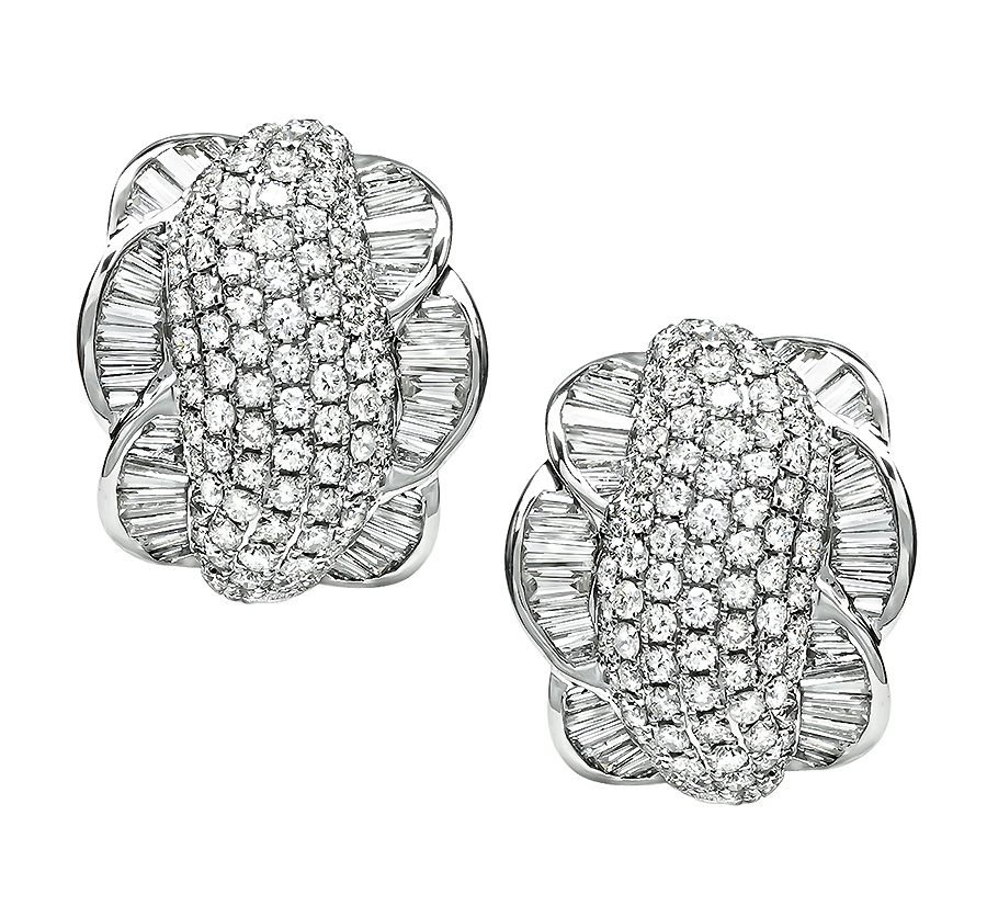 Estate 9.00ct Diamond Gold Earrings