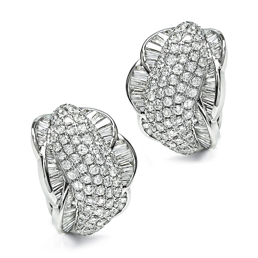 Estate 9.00ct Diamond Gold Earrings