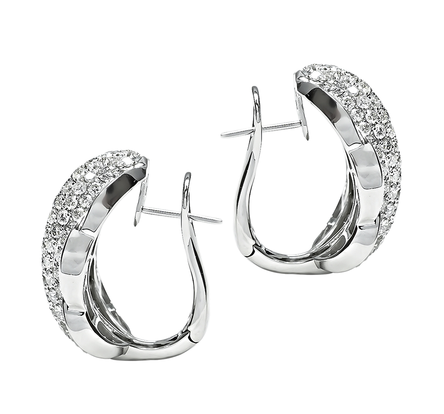 Estate 9.00ct Diamond Gold Earrings