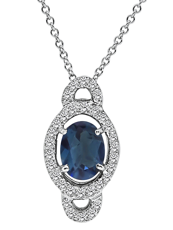13.00ct Diamond 22.00ct Blue Topaz Necklace Earrings and Pendant Set