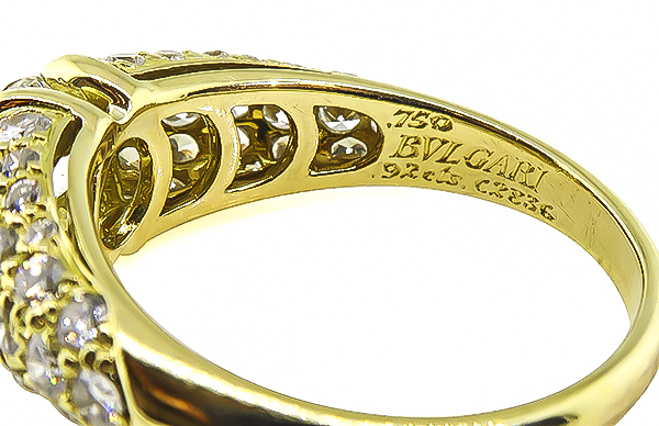 Estate Bulgari GIA Certified 0.91ct Diamond Engagement Ring