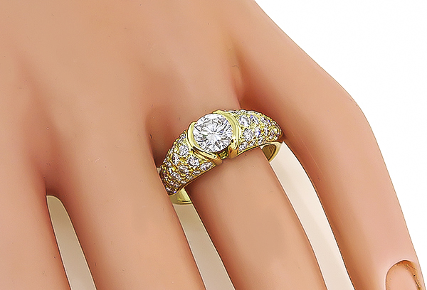 Estate Bulgari GIA Certified 0.91ct Diamond Engagement Ring