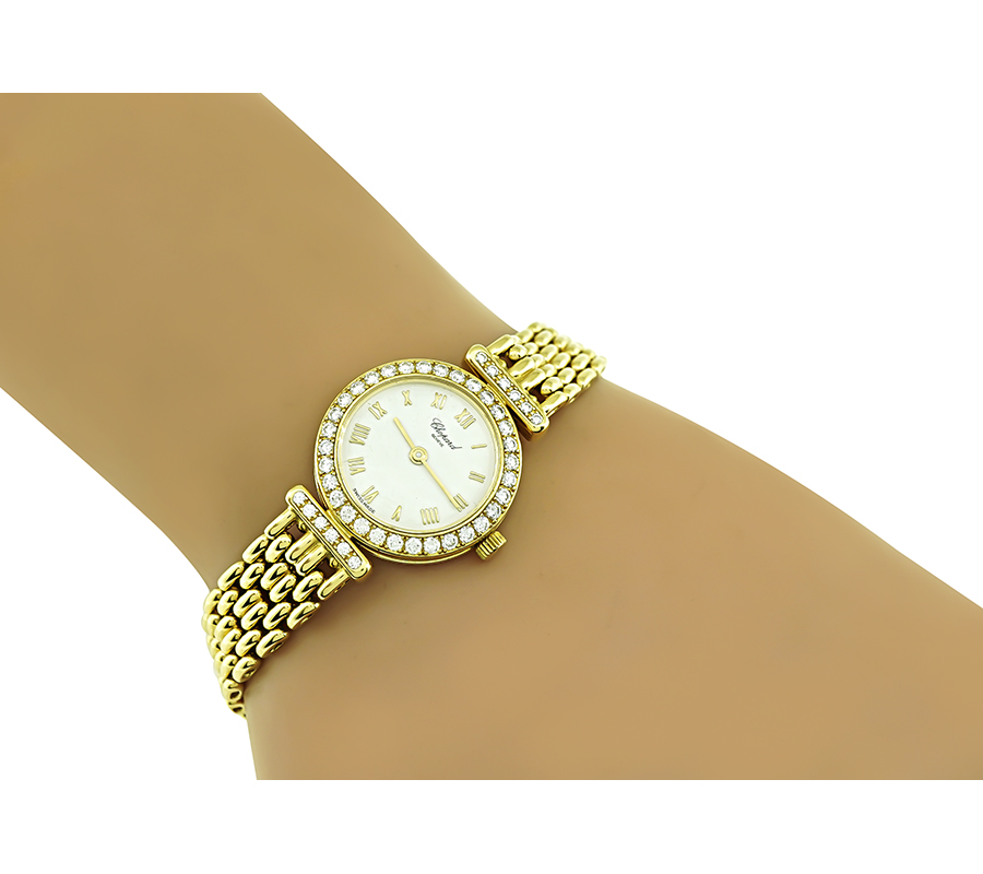 Estate Chopard 0.80ct Diamond Gold Watch