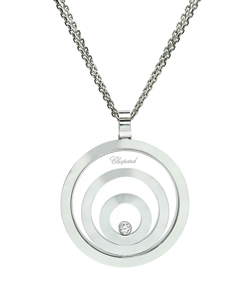 Estate Chopard Diamond Happy Spirit Pendant Necklace