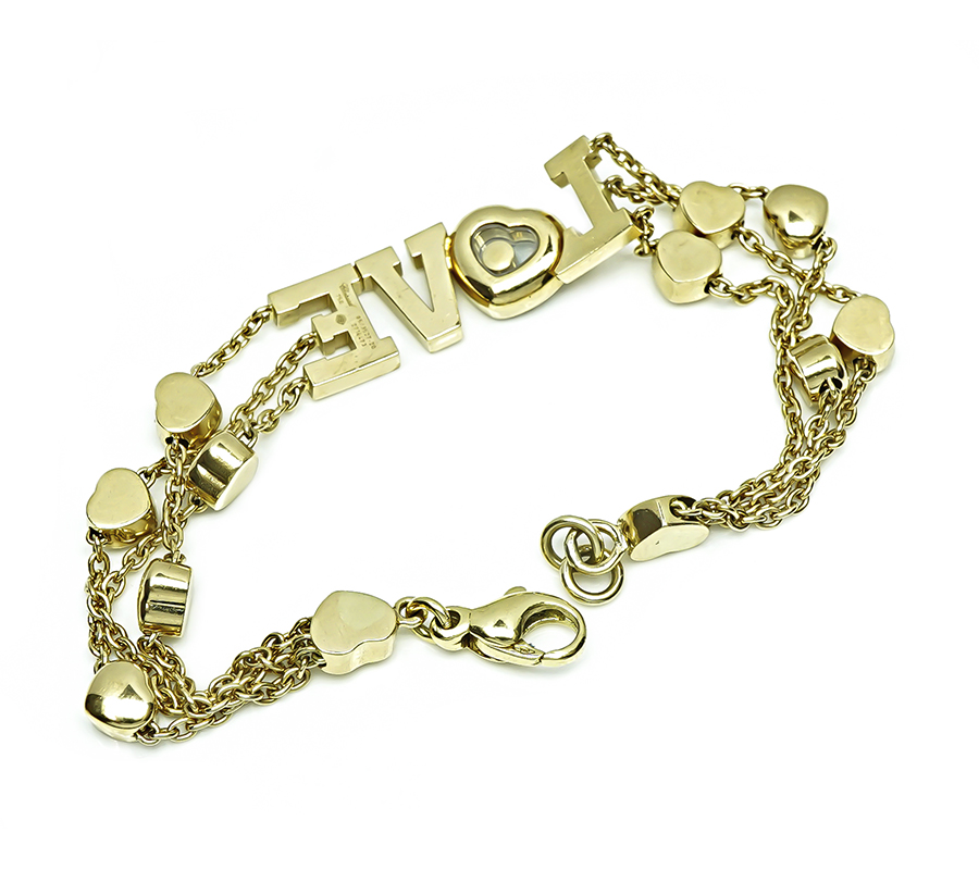 Estate Chopard Diamond Gold Love Bracelet