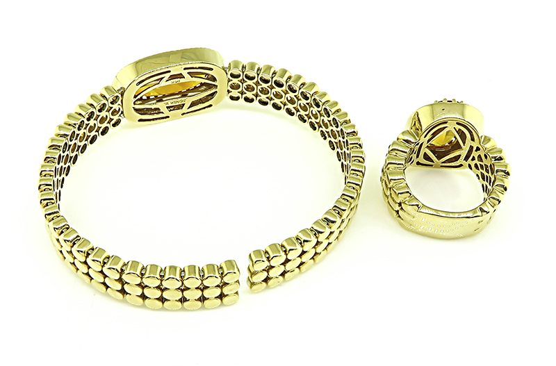 Citrine Diamond Gold Jewelry Set